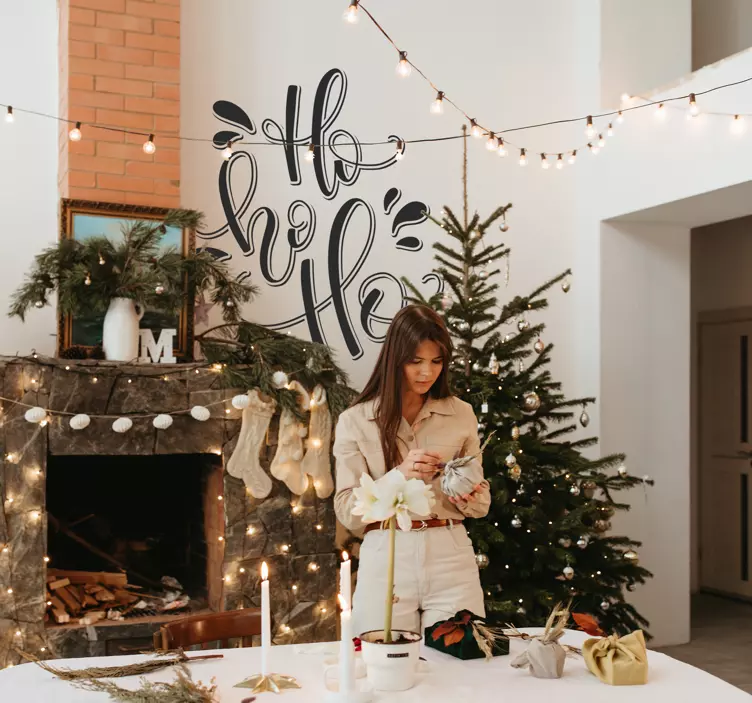 Hohoho joulua joulu aiheinen seinätarra - Tenstickers