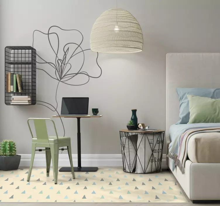 Minimalistinen piirustus kukka seinätarra - Tenstickers