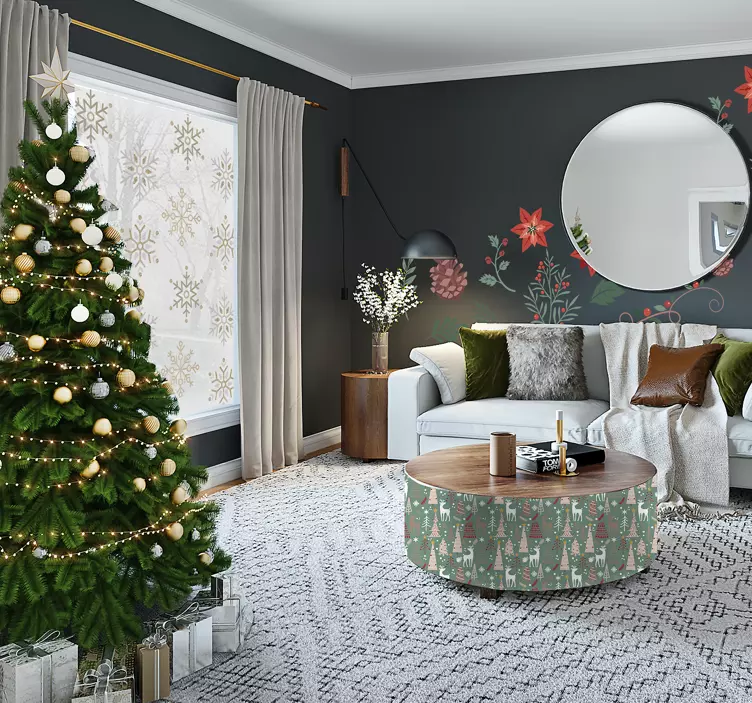 Jouluinen kukka setti joulutarrat - Tenstickers