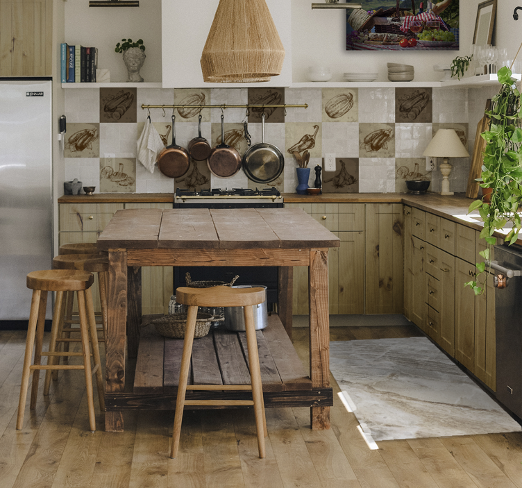 Hieno vaalea puinen kuvio Huonekalutarrat - Tenstickers