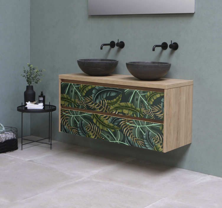 Trooppinen lehti huonekalutarra - Tenstickers