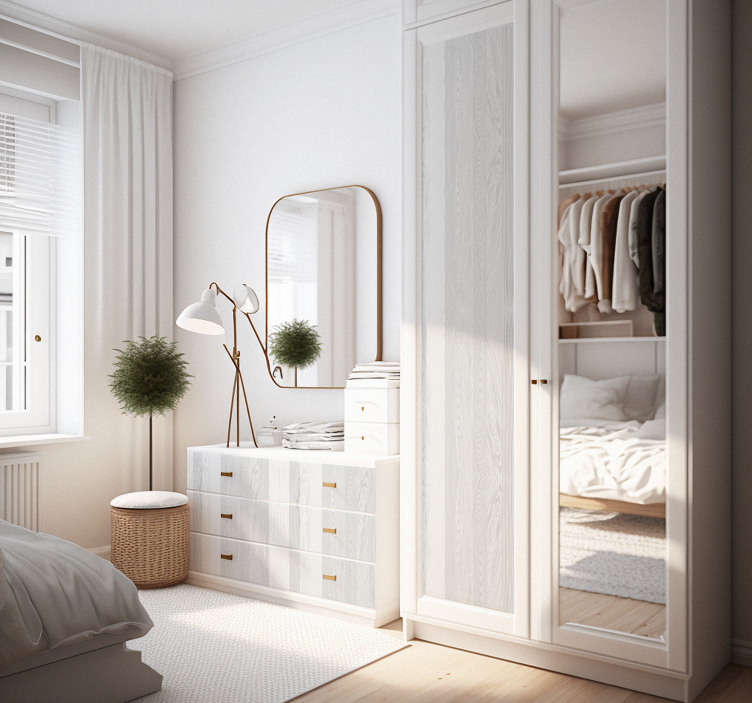 Textura madera blanca huonekalutarra - Tenstickers