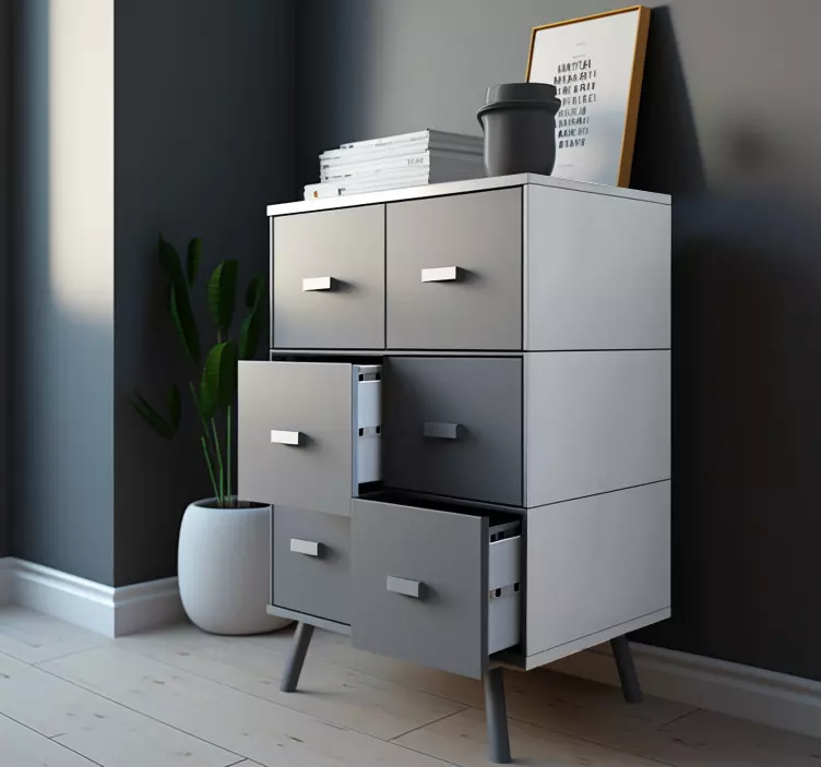 Väri gris huonekalutarra - Tenstickers