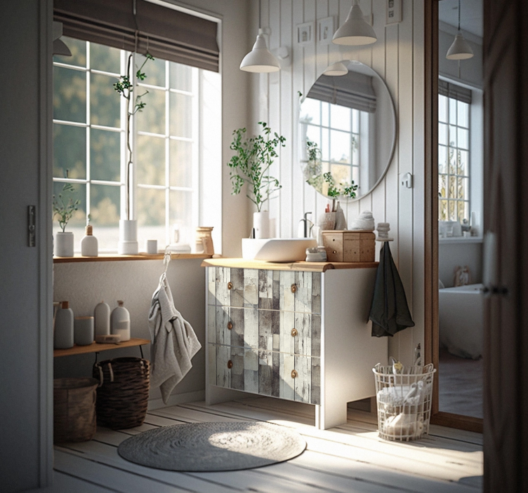 Madera clara envejecida huonekalutarra - Tenstickers