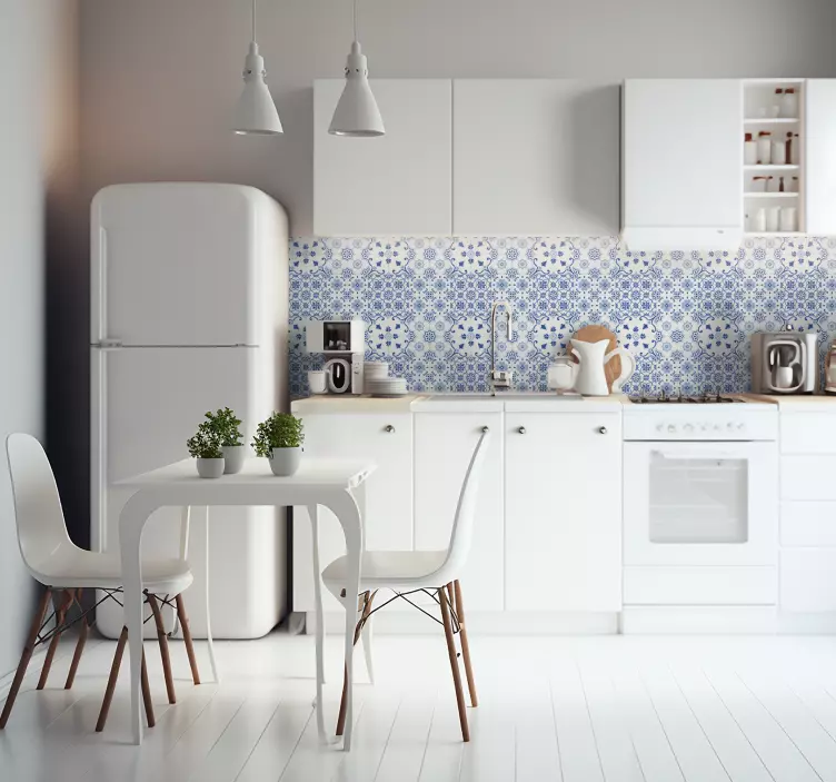 Kaunis sininen kuvio laattatarra - Tenstickers