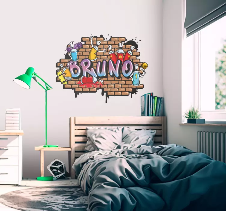 Graffiti seinälle urbaani sisustustarra - Tenstickers