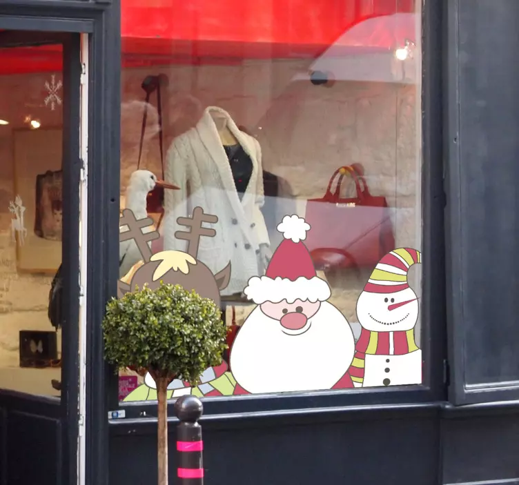 Etuikkunan hahmot joulutarroja näyteikkunaan - Tenstickers