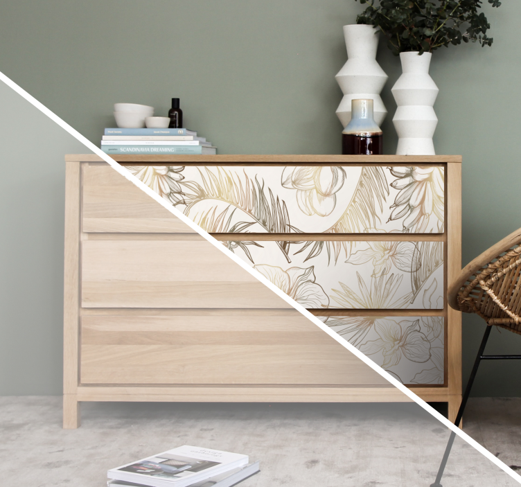 Trooppiset kukat huonekalutarra - Tenstickers