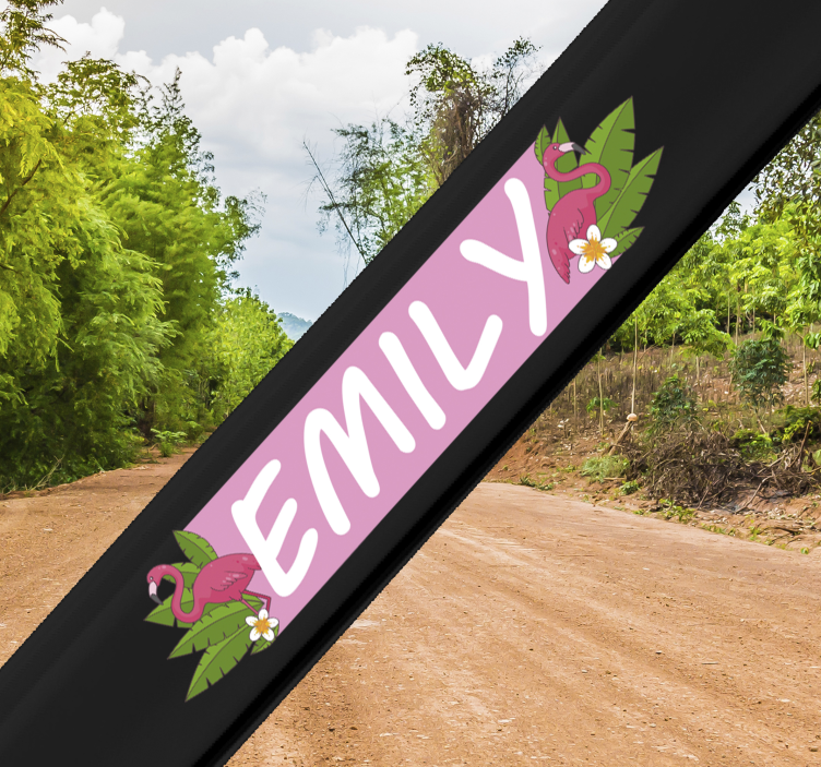 Kaunis muokattava flamingo pyöräkylttitarra - Tenstickers