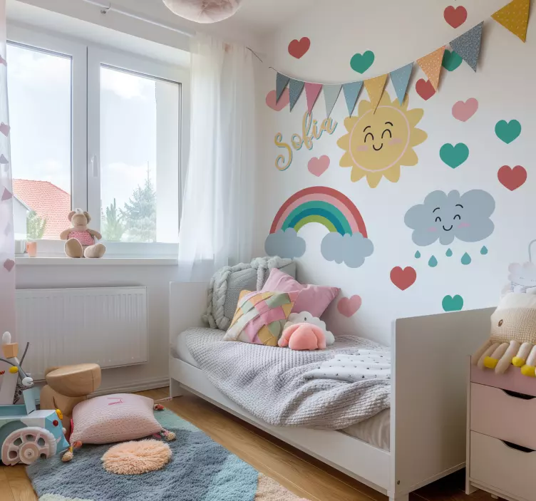 Iloista auringonnousua kuvitelma tarra - Tenstickers