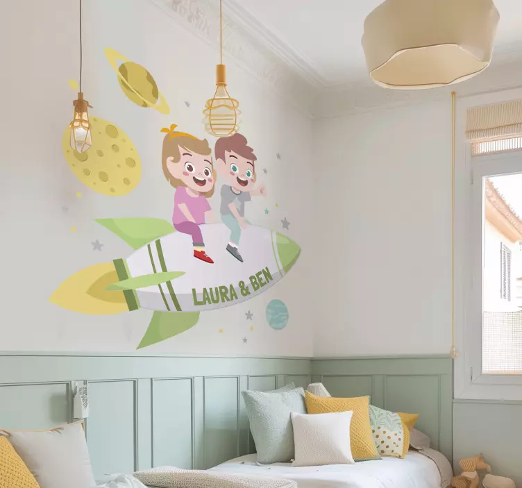 Veljet raketissa avaruus seinätarra - Tenstickers