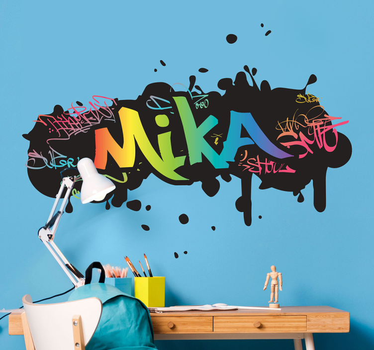 Muokattava graffiti-nimi seinätarra - Tenstickers