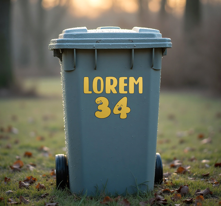 Leikkisät numero kasvot dinosaurus tarra - Tenstickers