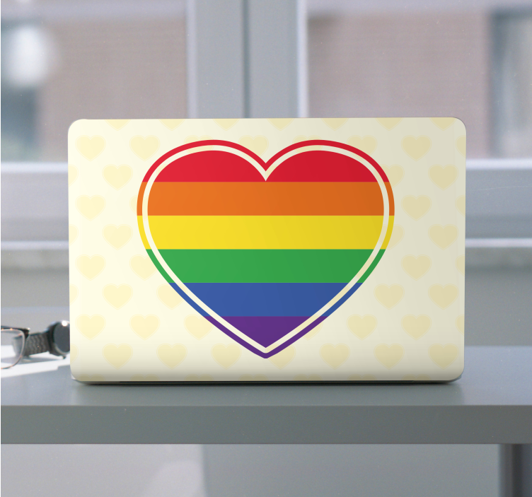 Homo ylpeys tasainen sydämen muotoinen Läppäritarra - Tenstickers