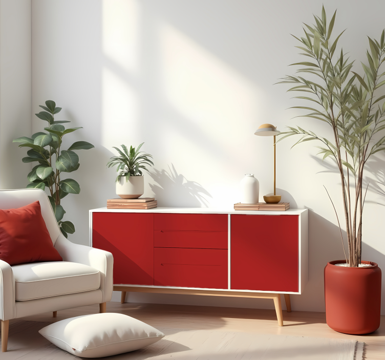 Mattapunainen yksivärinen vinyylitarra - Tenstickers