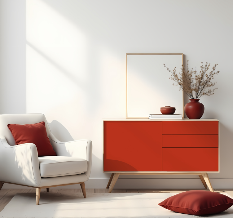 Matta korallinpunainen yksivärinen vinyylitarra - Tenstickers