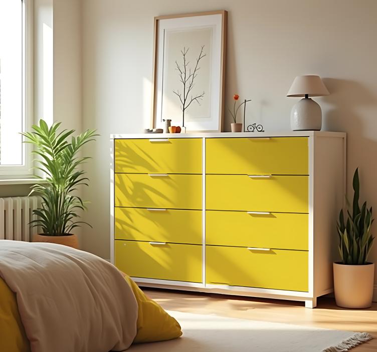 Matta kirkkaan keltainen yksivärinen vinyylitarra - Tenstickers