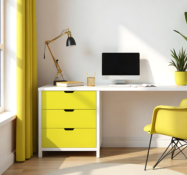 Matta vaaleankeltainen yksivärinen vinyylitarra - Tenstickers