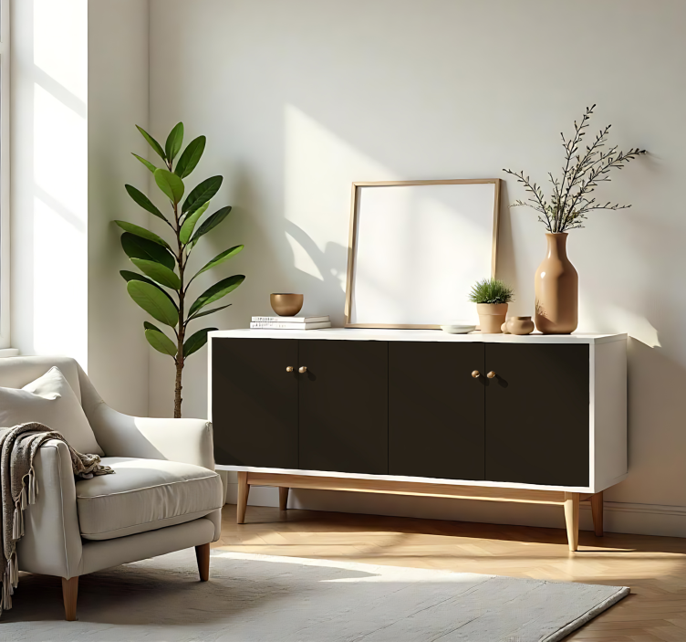 Matta tummanruskea yksivärinen vinyylitarra - Tenstickers