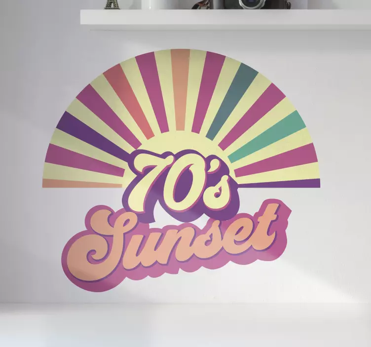 70-luvun geometrinen aurinko Sol 70 luvulla seinätarra - Tenstickers