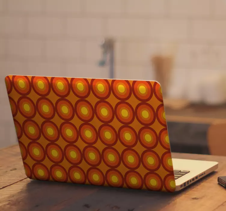 70-luvun oranssit ympyrät Läppäritarra - Tenstickers