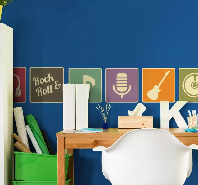 Upeat 80-luvun kuvakkeet musikaalitarra - Tenstickers