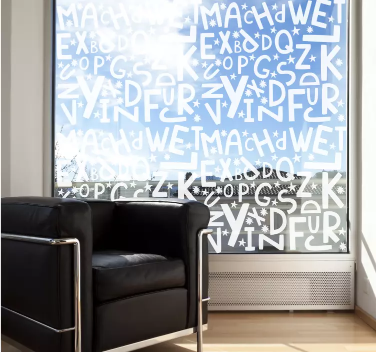 Aakkosikkuna vinyyli tarra - Tenstickers