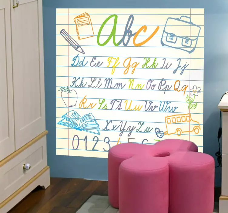 Aakkoset muistikirjan lapsille tarra - Tenstickers