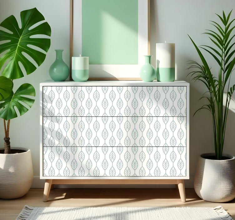 ääriviivat lehdet huonekalutarra - Tenstickers