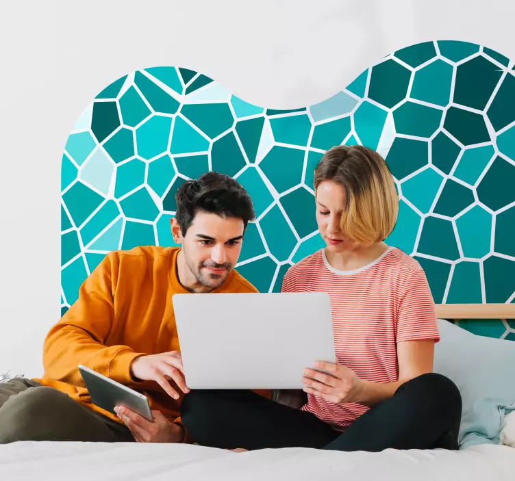 Abstrakti mosaiikkinen sängyn päätytarra - Tenstickers