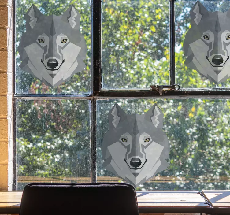 Abstrakti susi suunnittelu Ikkunatarrat - Tenstickers