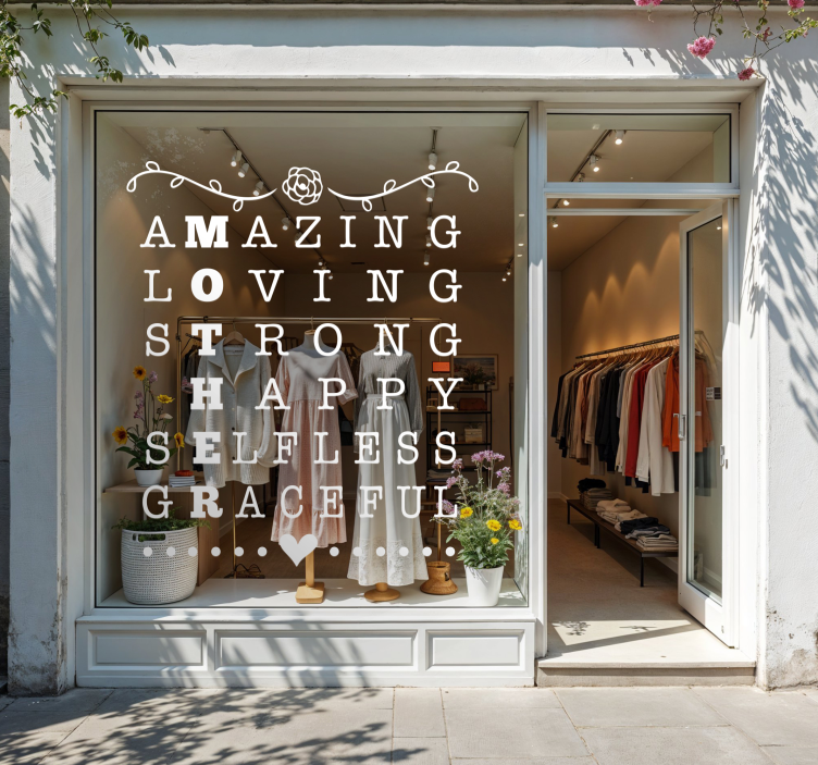 äiti käsitteet näyteikkuna tarra - Tenstickers