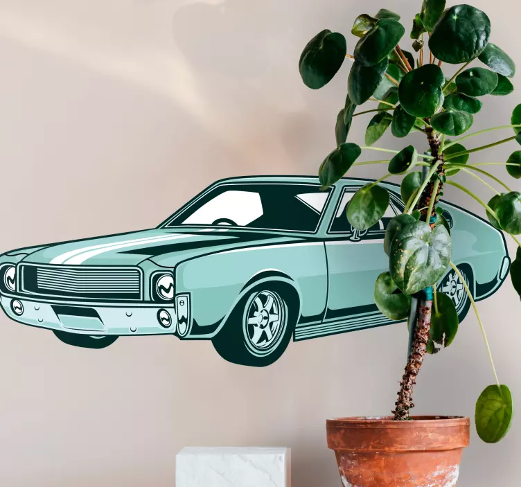 Ajaton retroauto auto seinätarra - Tenstickers