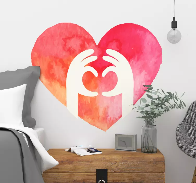 Akvarelli sydän sisustustarra - Tenstickers