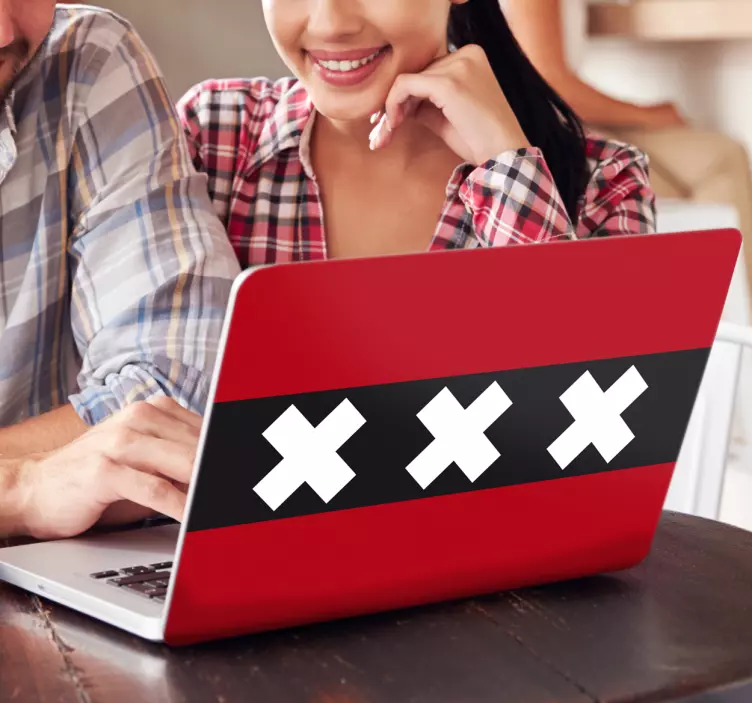 Upea Amsterdam lippu Läppäritarra - Tenstickers