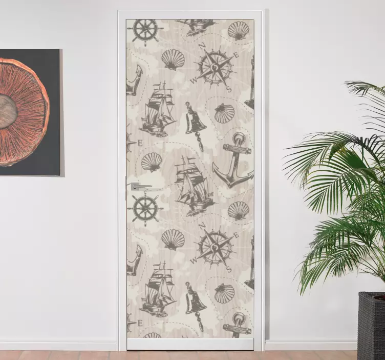 Ankkurit puulaudan kuvioon Ovitarra - Tenstickers