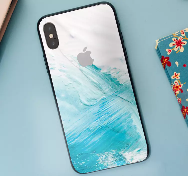 Aqua-aaltojen sekoitus Iphone tarra - Tenstickers