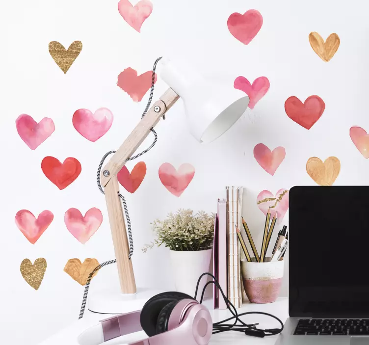 Sarja sydämet rakastajille rakastaa tarra - Tenstickers