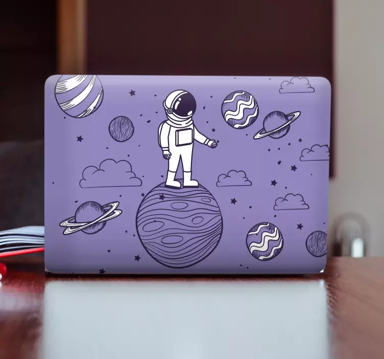 Astronautti planeetalla läppäritarra - Tenstickers