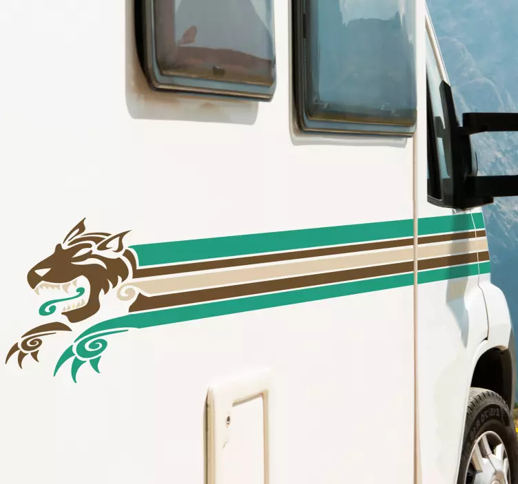 Asuntovaunulinjat ajoneuvotarra - Tenstickers