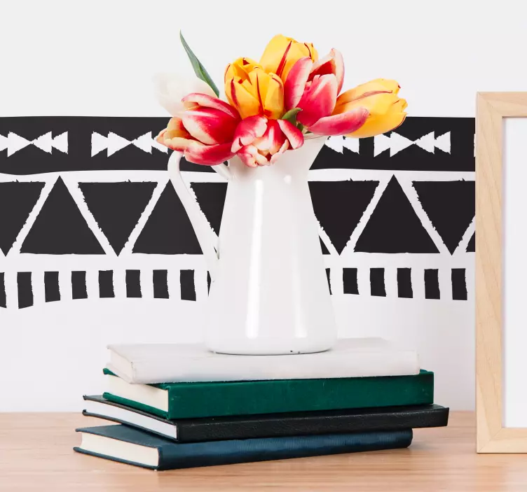 Atsteekit rajat kuvio olohuoneen seinän sisustus - Tenstickers