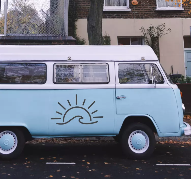 Auringon aalto asuntoauto tarra - Tenstickers