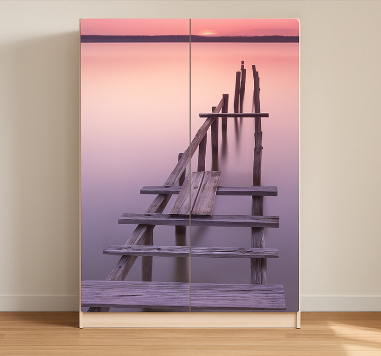 Auringonlaskun terassi huonekalutarra - Tenstickers