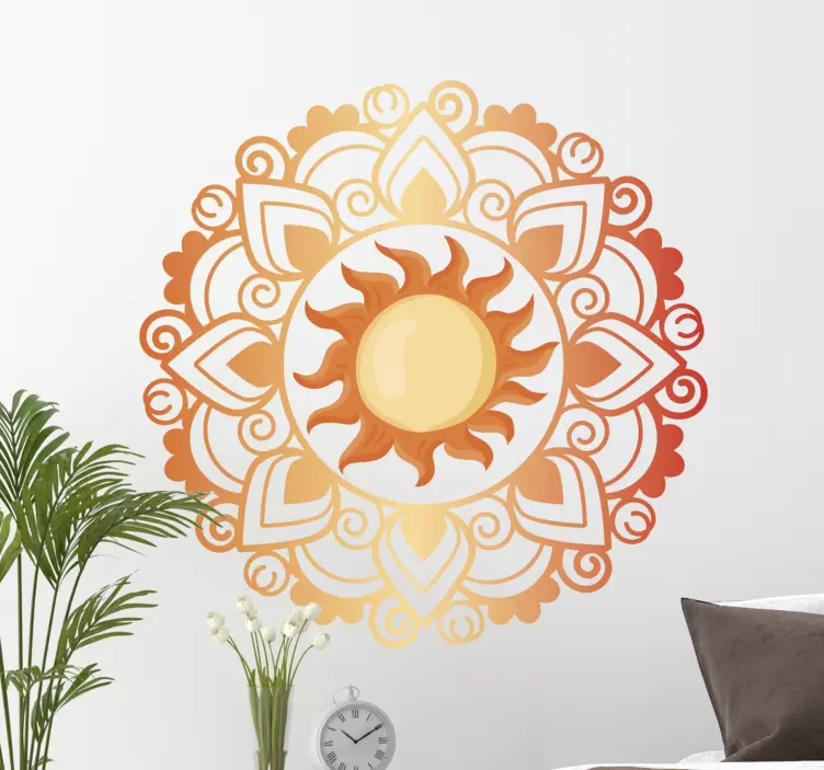 Aurinko mandala kukkatarrat - Tenstickers