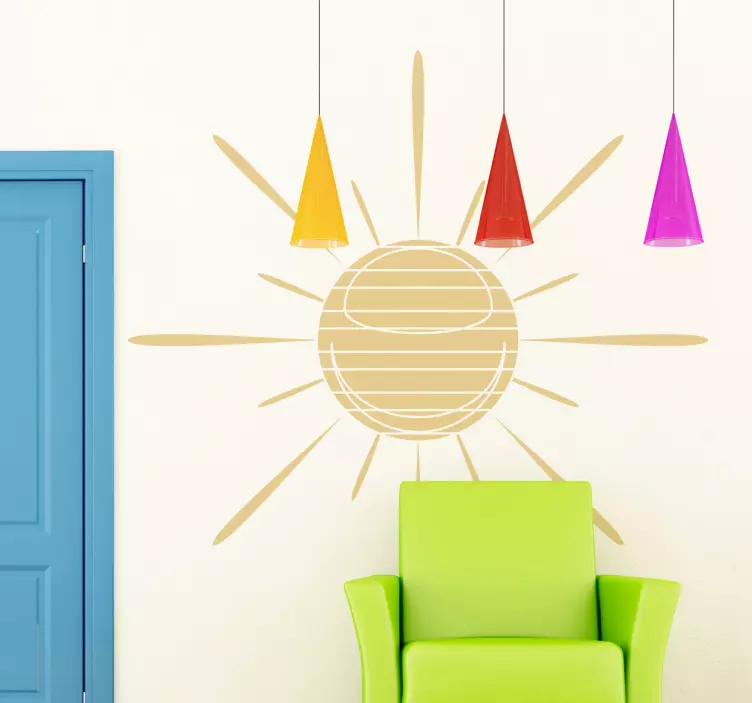 Aurinko viivoilla -tarra - Tenstickers