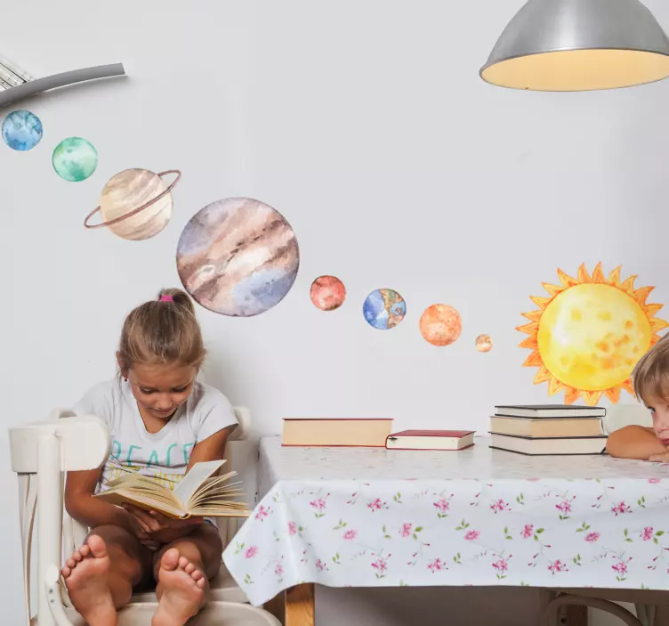 Aurinkokunnan vesiväri matkailutarrat - Tenstickers