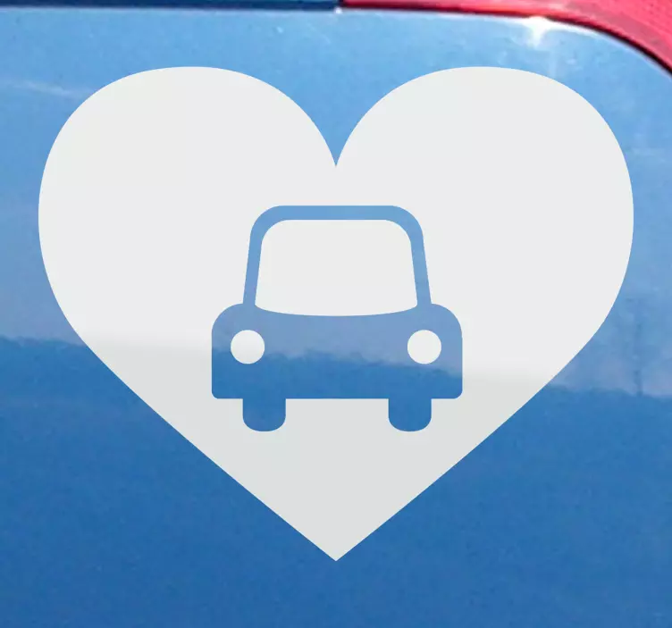 Auto sydämessä tarra - Tenstickers
