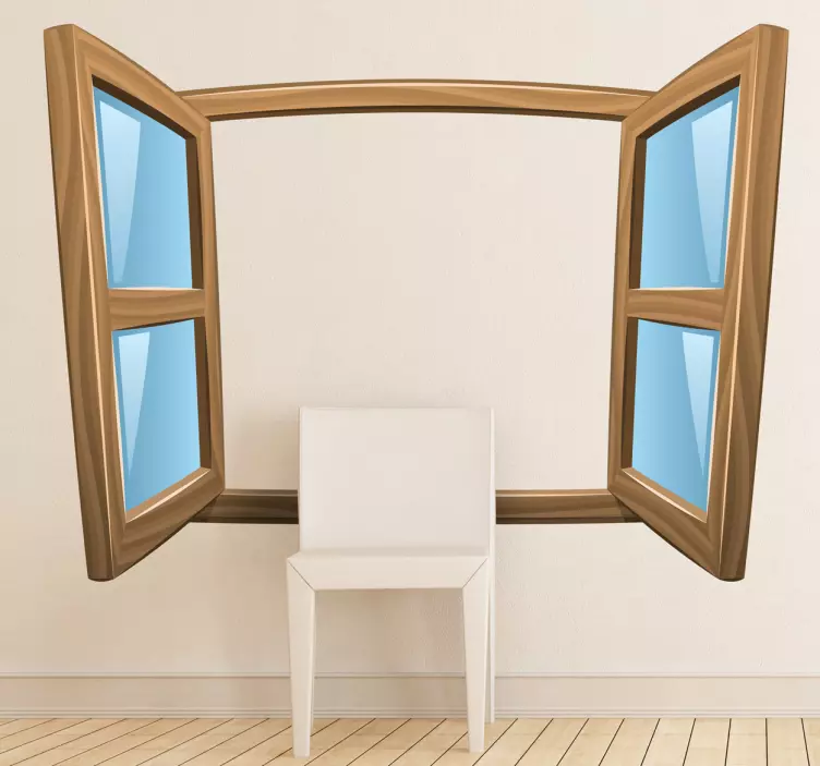 Avoin ikkuna sarjakuva tarra - Tenstickers