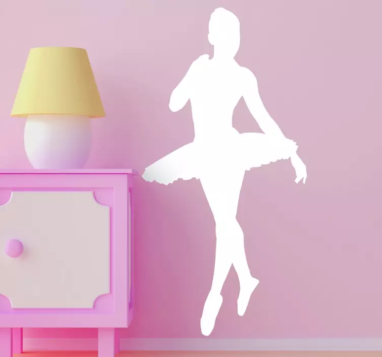 Kaunis ballerina-siluetti seinätarra - Tenstickers