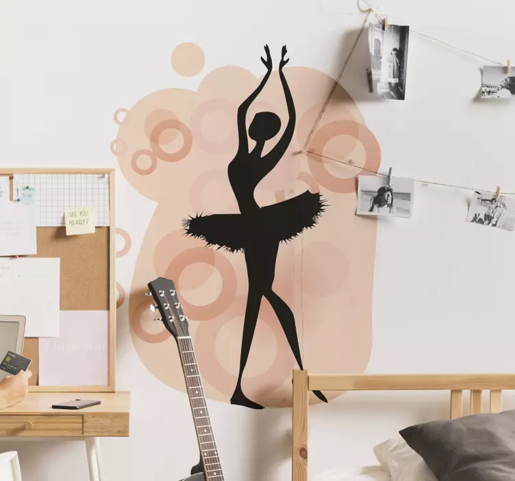 Ballerina siluetti -tarra - Tenstickers